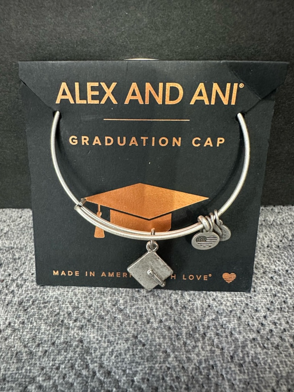 Alex and Ani Silver Graduation Cap Charm Bangle